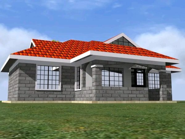 Affordable Bungalow 3br house plans in Kenya - Image 3