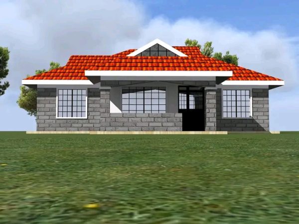 Affordable Bungalow 3br house plans in Kenya - Image 2