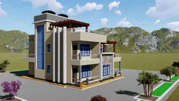 5BR Flat roof Maisonette Designs in Kenya - Image 3