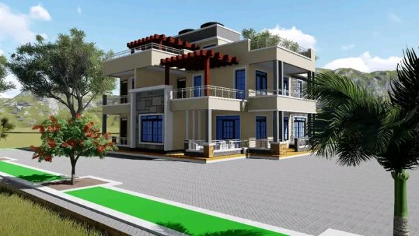 5BR Flat roof Maisonette Designs in Kenya