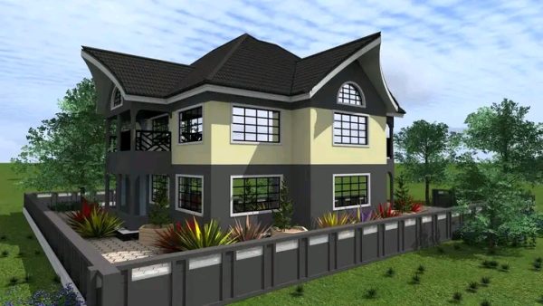 impeccable 5 Bedroom Maisonette House Plans in Kenya WKRE026 - Image 2