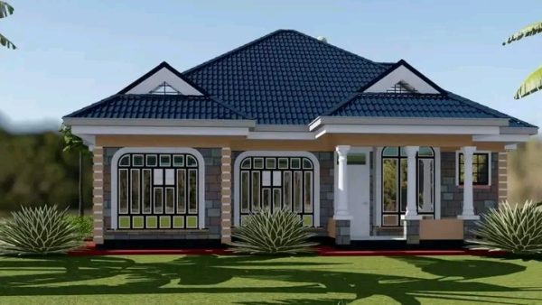 3 Bedroom Bungalow House Plans in Kenya WKRE037 - Image 2