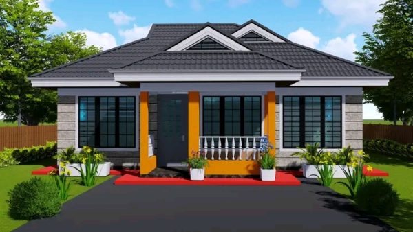 Simple 3 Bedroom Bungalow House Plans WKRE039 - Image 2