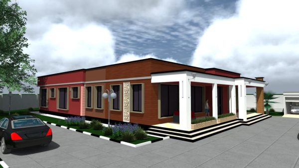 Luxurious 3 Bedroom Bungalow Flat Roof House Plans WKRE045 - Image 8