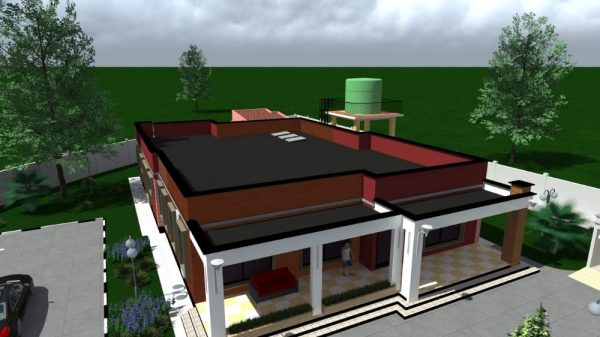 Luxurious 3 Bedroom Bungalow Flat Roof House Plans WKRE045 - Image 3