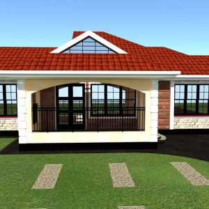 3-bedroom bungalow house designs in Kenya