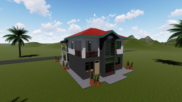 Elevated Living - Simple 3BR Maisonette House Designs with Multiple Balconies in Kenya WKRE060 - Image 3