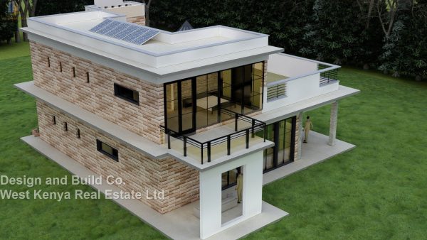 3BR Maisonette House Designs in Kenya with Rooftop Garden with skylight