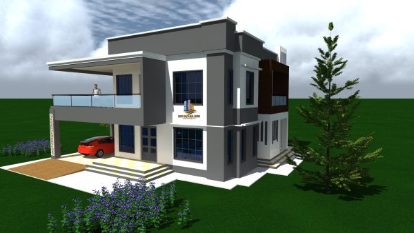 Maisonette House Plan Kenya-4BR Flat Roof - Image 2