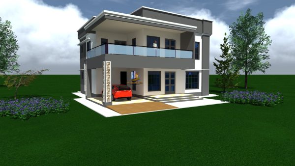 Maisonette House Plan Kenya-4BR Flat Roof